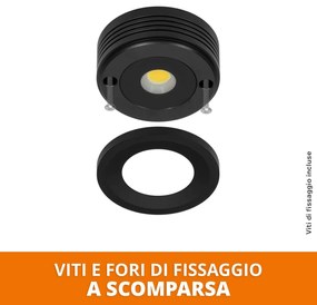 Faretto LED a superficie 5W IP65 220V Dimmerabile Nero - Professional Colore Bianco Naturale 4.000K