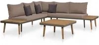 Set Divani da Giardino 4 pz con Cuscini Legno di Acacia Marrone cod mxl 52094