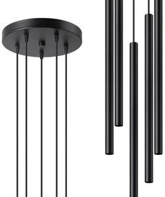 Sollux SL.1176 - Lampadario a sospensione con filo PASTELO 5xG9/8W/230V nero