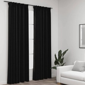 Tende Oscuranti Con Ganci Effetto Lino 2 Pz Antracite 140x225cm /