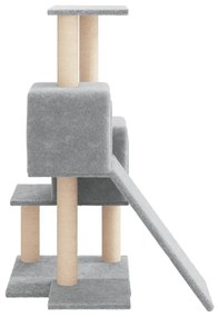 Albero per gatti con tiragraffi in sisal grigio chiaro 82 cm