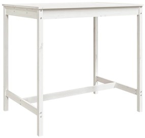 Tavolo da giardino bianco 121x82,5x110cm legno massello di pino