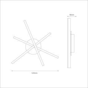 Plafoniera LED STICK LED/12W/230V nera