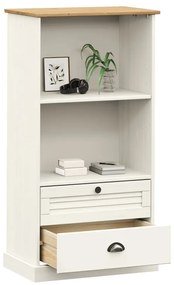 Libreria vigo 60x35x114,5 cm in legno massello di pino bianco