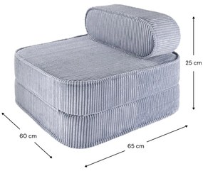 Poltrona per bambini blu con rivestimento in velluto a coste Flip – Wigiwama