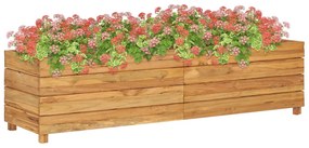 Letto Rialzato 150x40x38 Cm Legno Di Teak Di Recupero E Acciaio /