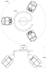 Globo 54037-3 - Faretto WILLA 3xE27/40W/230V