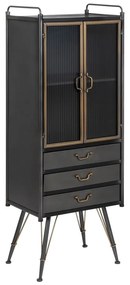 Vetrina in metallo nero 58x150 cm Brick - Ixia