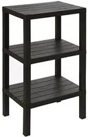 Colonna Bagno Scaffale 3 Ripiani Plastica Feridras Woody Colore: Nero