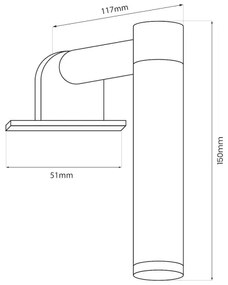 Lampada LED per specchio da bagno APA MINI, 4W/230V, IP44, nero