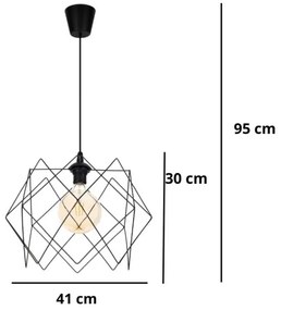 Lampadario a sospensione con filo GALL 1xE27/60W/230V nero