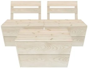 Set Divani da Giardino su Pallet 3 pz in Legno Abete Impregnato