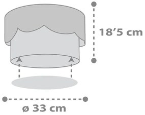 Dalber 61236E - Plafoniera per bambini MOON 2xE27/60W/230V grigio