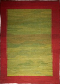 Kilim Tappeto 280 x 390 Verde (Iran) Tessuto A Mano