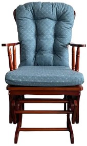 Poltrona a dondolo oscillante con cuscino imbottito AMERICA BLU