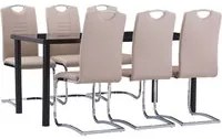 Set da Pranzo 7 pz in Similpelle Cappuccino 3053075