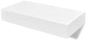 Mensola per pareti con cassetto bianco mdf per libri/dvd
