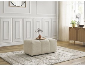 Poggiapiedi beige con rivestimento in bouclé Roxelane – Bobochic Paris