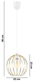 Lampadario a sospensione con filo MATT 1xE27/60W/230V bianco/oro