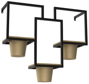 Vaso da fiori da parete 46x53 cm oro