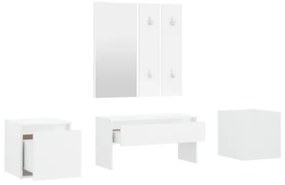 Set di Mobili da Corridoio Bianco Lucido in Legno Multistrato