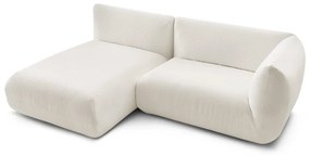 Divano angolare in velluto a coste bianco (angolo sinistro) Lecomte - Bobochic Paris