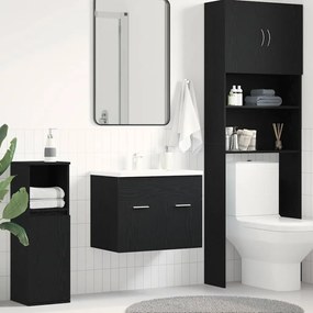 Mobile Lavabo Da Bagno Rovere Nero 60x38,5x46 Cm İn Truciolato /