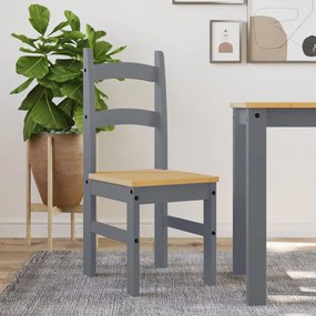 Sedie Da Pranzo 2 Pz Grigie 40x46x99 Cm Legno Massello Di Pino /
