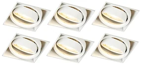 Set di 6 faretti incassati bianchi GU10 orientabili senza cornice - Oneon