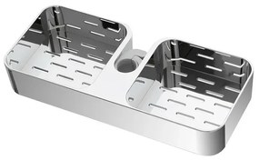 Mensola per asta saliscendi con D. 18, 22, 25 cm in ABS cromo Hidra