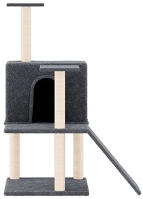 Albero per gatti con tiragraffi in sisal grigio scuro 109 cm