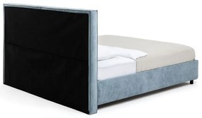 Letto matrimoniale imbottito blu con contenitore, materasso e rete inclusi 180x200 cm Myra Bold – Bonami Selection