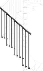 Balaustra in kit IRIS Nara in acciaio grigio antracite, corrimano in pvc nero, L 100 cm fissaggio a parete