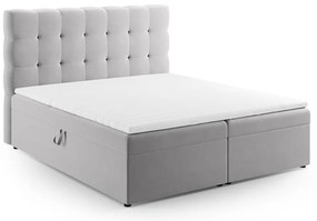 Letto boxspring grigio chiaro con contenitore 160x200 cm Bali - Cosmopolitan Design