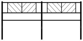 Testiera in Metallo Nero 180 cm