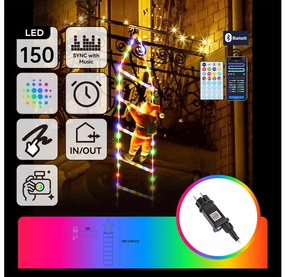 Aigostar - LED RGBICW Decorazione natalizia da esterno 150xLED/230V 3m IP44 + telecomando