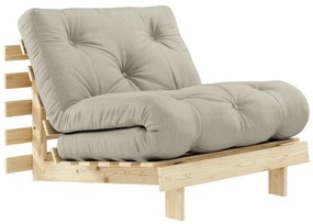 Poltrona greige allungabile con rivestimento in lino Roots – Karup Design