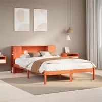 Letto Libreria senza Materasso Marrone Cera 120x190 cm in Pino 3321550