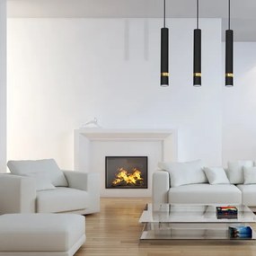 Lampadario a sospensione con cavo JOKER 3xGU10/25W/230V nero/oro