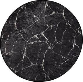 Tappetino per il bagno nero ø 100 cm Marble – Foutastic