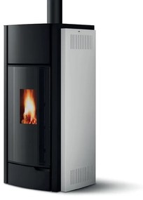 Palazzetti Stufa A Pellet Julie 12 Us Pro 2 Ermetica Ecofire Aria Con Rivestimento Bianco