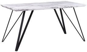 Tavolo da pranzo effetto marmo bianco e nero 150 x 80 cm MOLDEN Beliani
