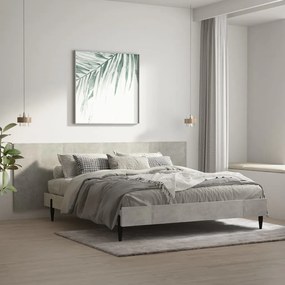 Testiera Letto Grigio Cemento 240x1,5x80cm Legno Ingegnerizzato /