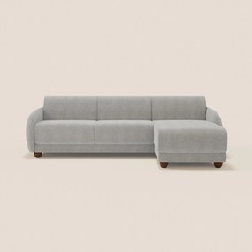 Giglio divano letto angolare con materasso alto 18 cm e penisola contenitore in morbido bouclé impermeabile T07