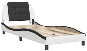 Giroletto con luci led bianco e nero 90x190 cm in similpelle