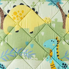 Trapunta Jurassic Singolo Verde in Cotone Caleffi Kids