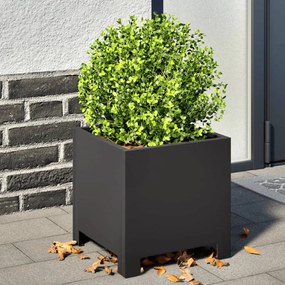 Fioriere Da Giardino 2 Pz Nere 30x30x30 Cm İn Acciaio /