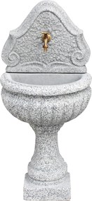Fontana a Parete da Giardino Senza Rubinetto in Cemento Granulato di Marmo Oglio Bianco/Nero...