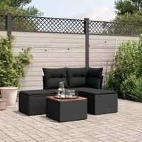 Set Divani da Giardino 5 pz con Cuscini in Polyrattan Nerocod mxl 89128