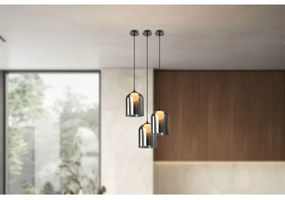 Lampadario a sospensione su cavo KLEA 1xG9/15W/230V nero fumé